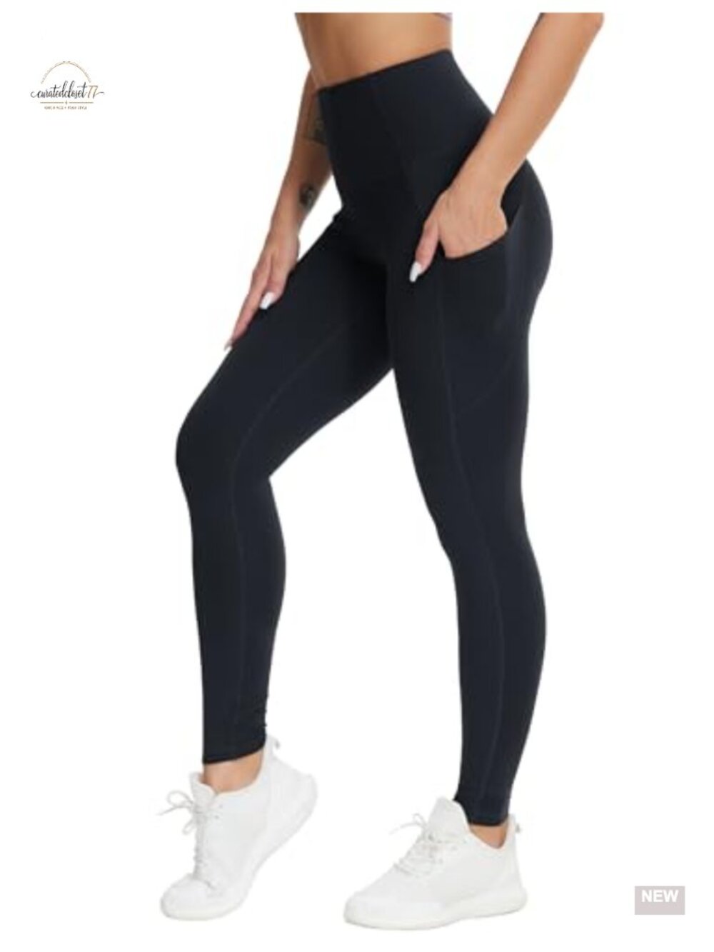 High Waist Yoga Leggings with Pockets Tummy Control 4-Way Stretch - Picture 1 of 6